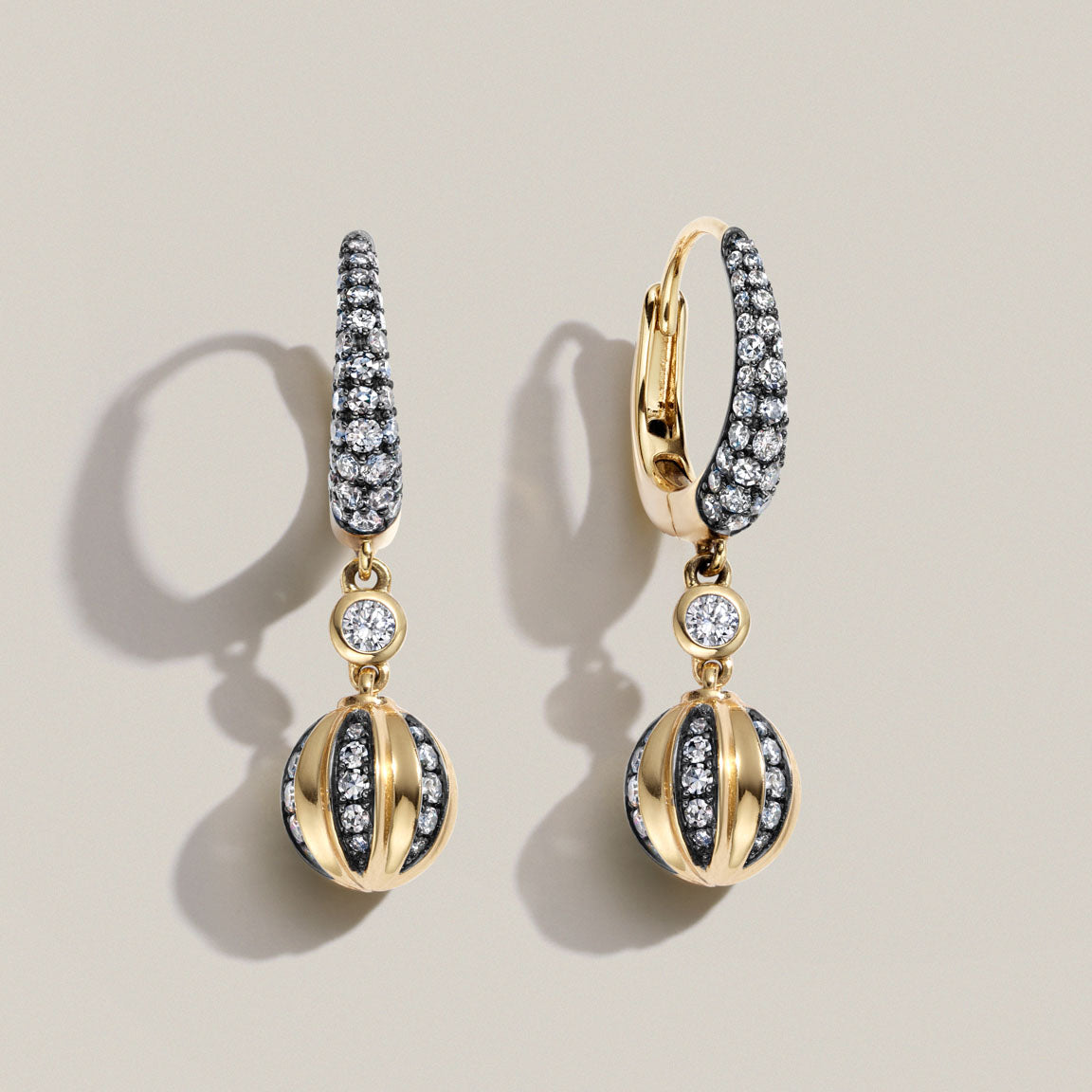 Diamond Ball Breaker Earrings