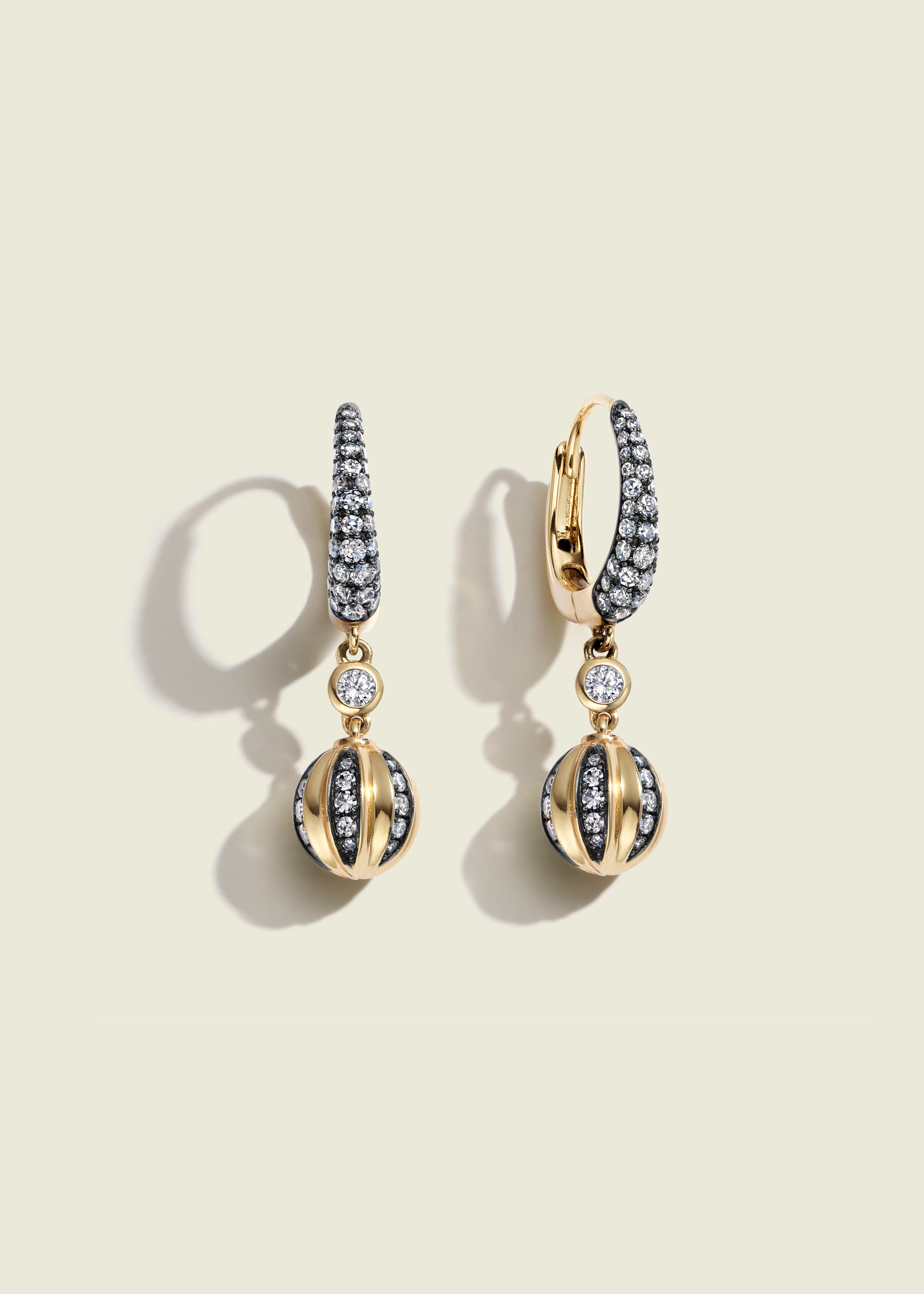 Diamond Ball Breaker Earrings