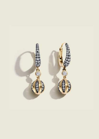 Diamond Ball Breaker Earrings