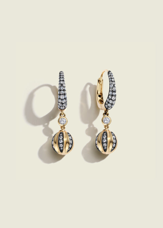 Diamond Ball Breaker Earrings