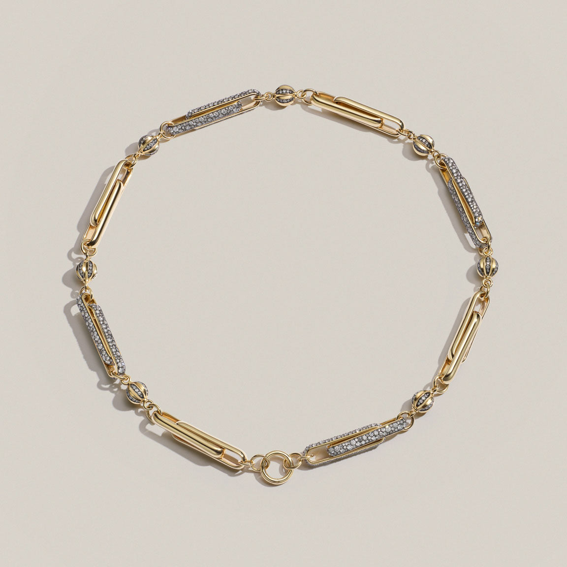 Diamond Switch Stirrup Necklace