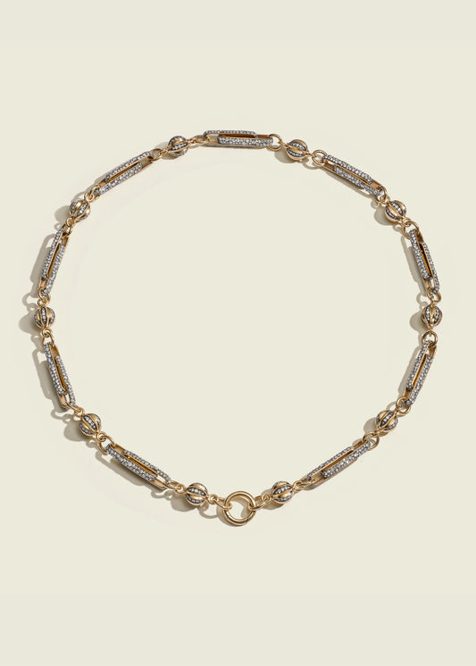 Double Diamond Stirrup Necklace