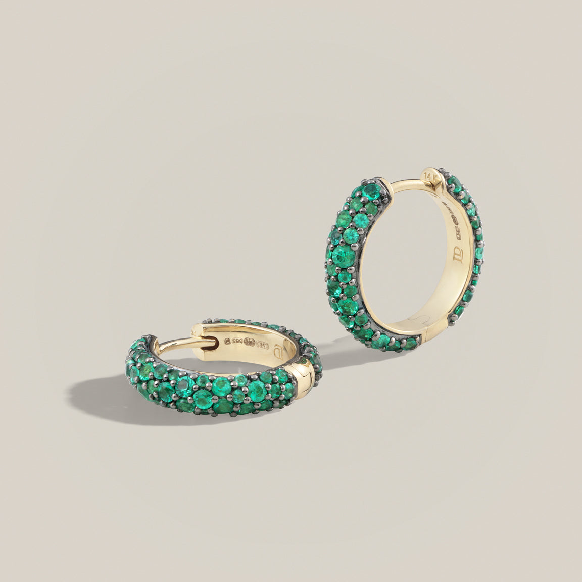 Emerald Chubby Hinged Hoops