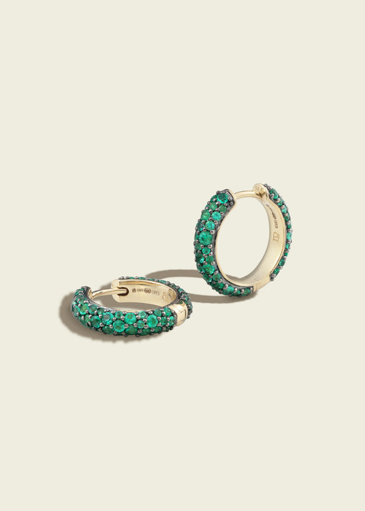 Emerald Chubby Hinged Hoops