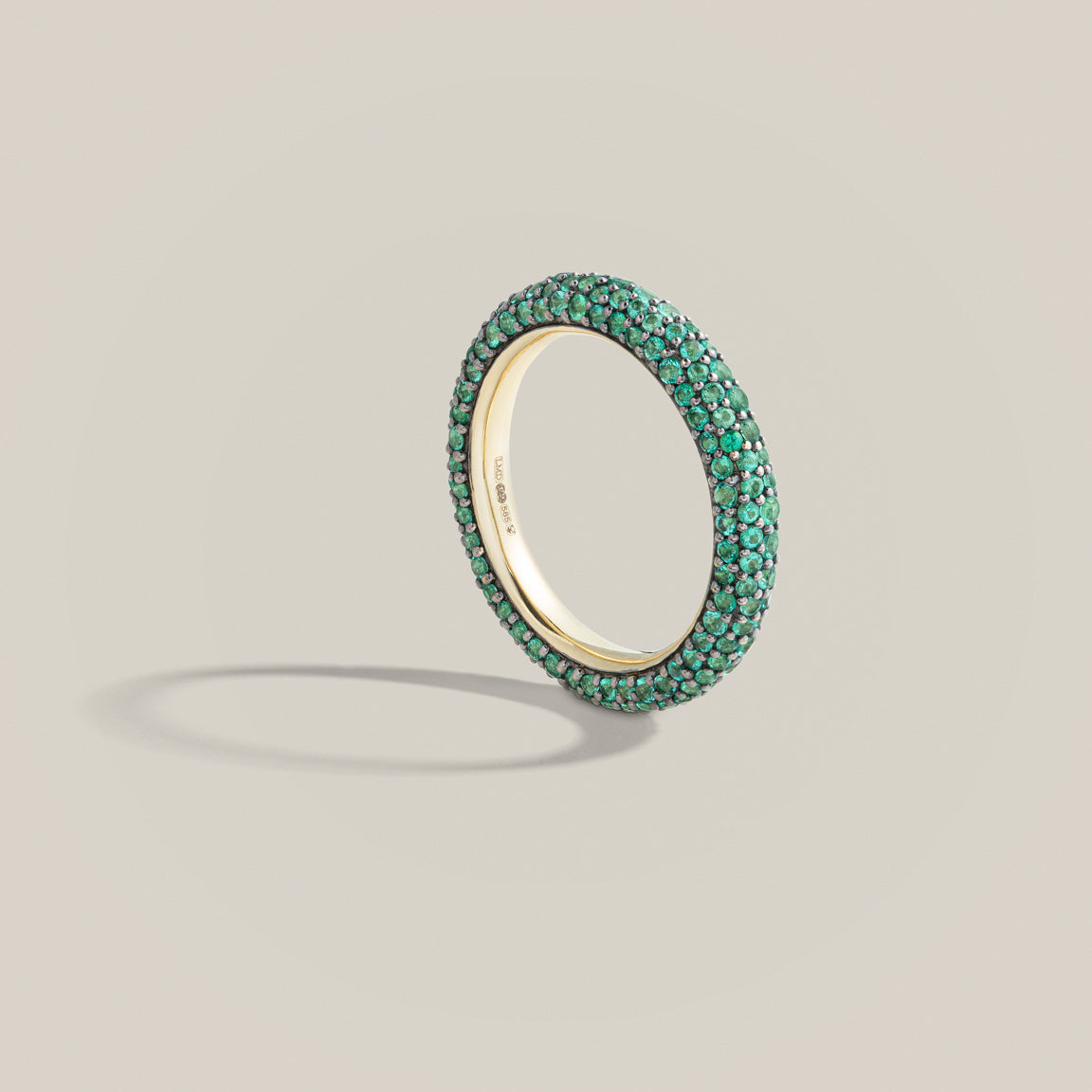 Emerald Pavé Eternity Ring