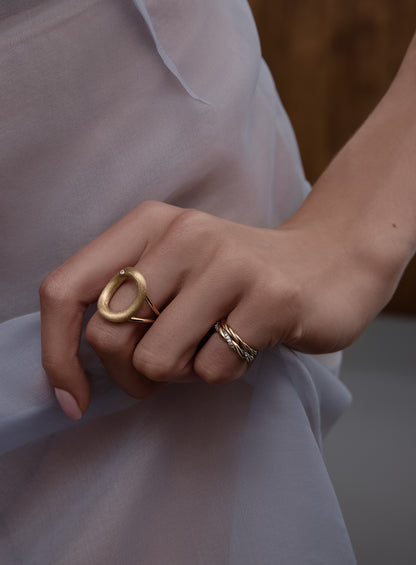 Modern Finish Twisted Rope Diamond Ring