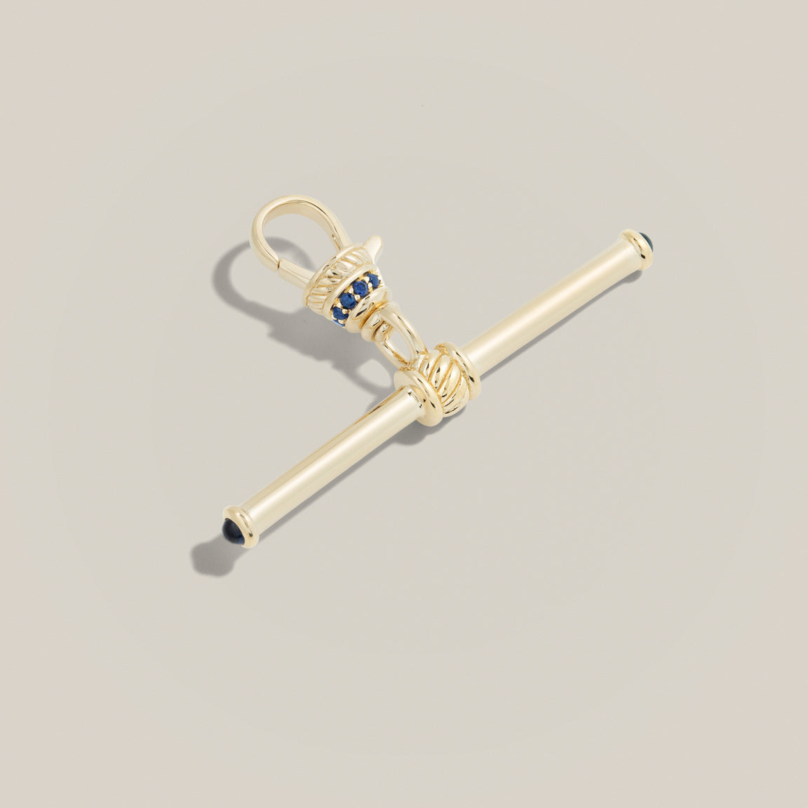 Gold T-Bar Clip Pendant