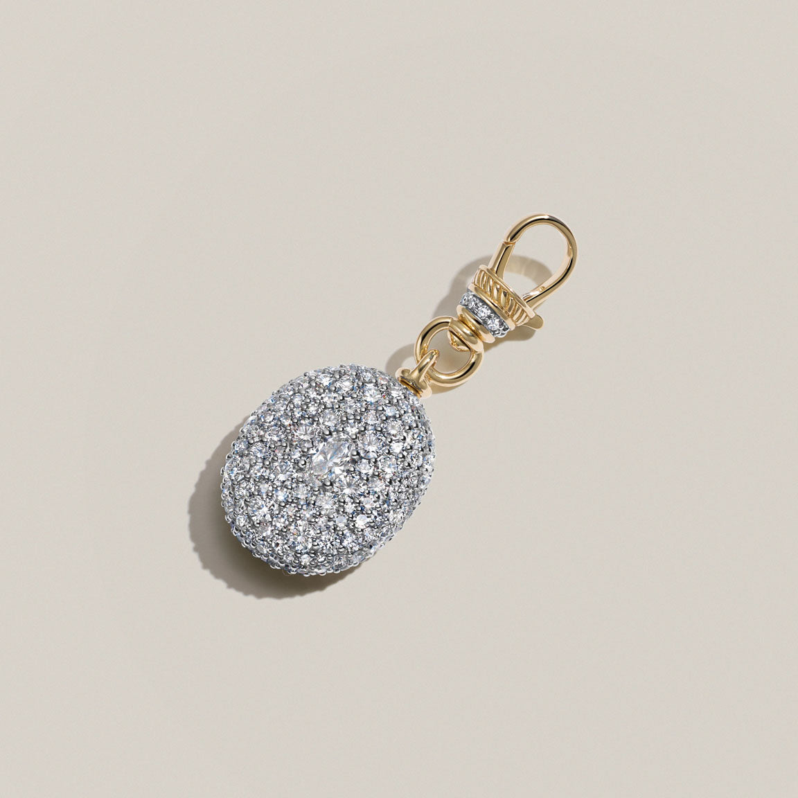 Modern Finish Diamond Oval Pocket Watch Pendant