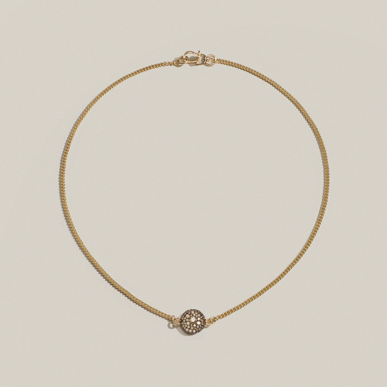 Cognac Diamond Baby Pocket Watch Necklace