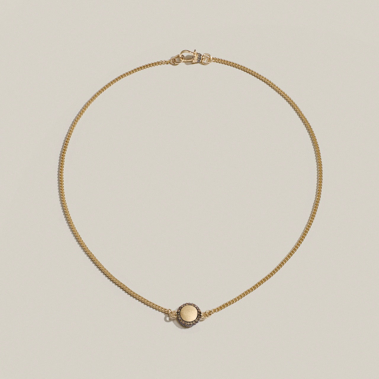 Cognac Diamond Baby Pocket Watch Necklace