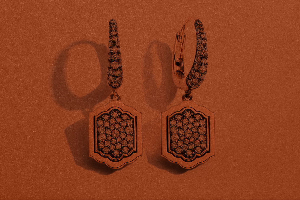 A Siren's Call. 14kt gold and Victorian-set diamond pavé jewels.