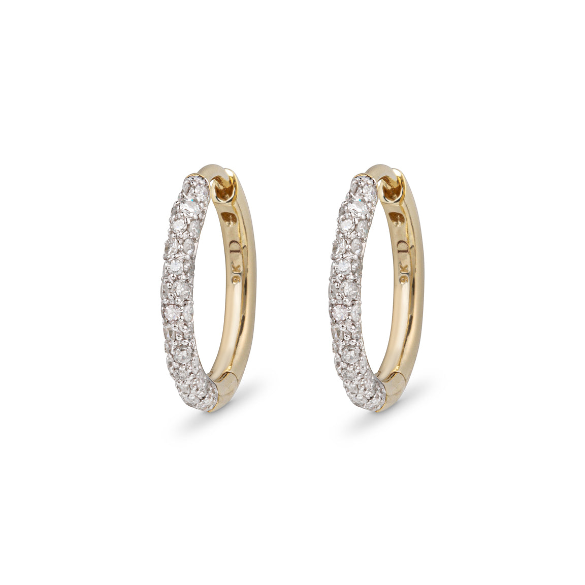 Modern Finish Medium Diamond Hoops