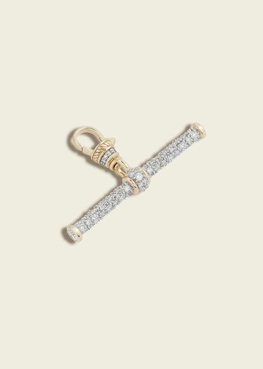 Modern Finish Diamond T-Bar Clip Pendant