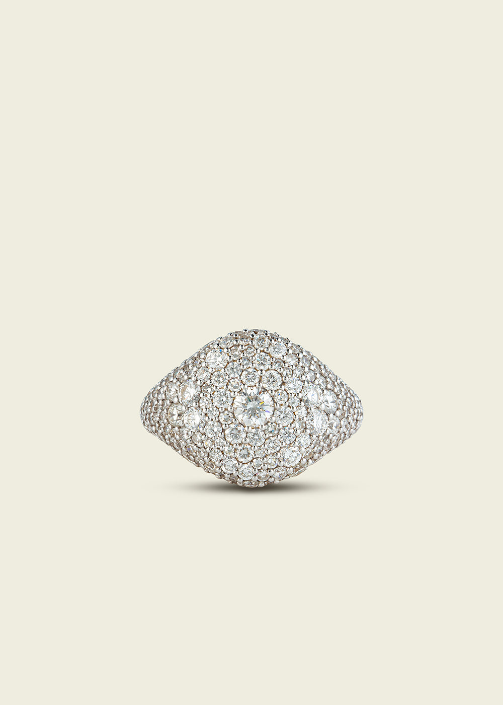 Modern Finish Diamond Signet Ring