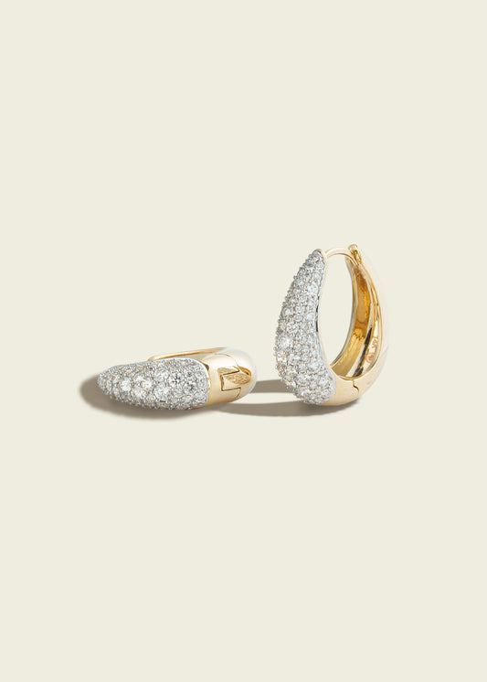 Modern Finish Victorian Set Pavé Oval Hoops