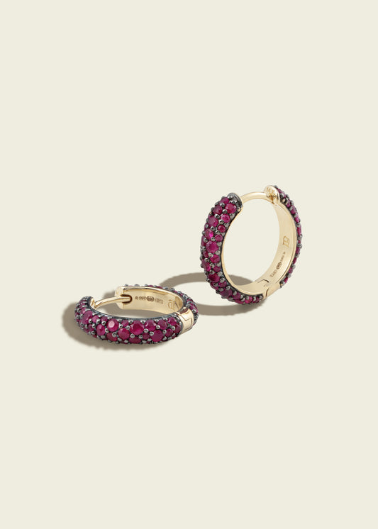 Ruby Chubby Hinged Hoops