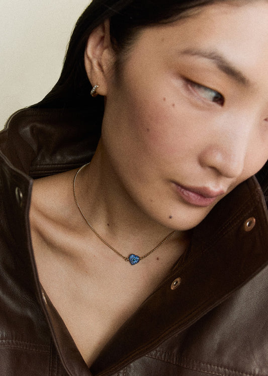 Blue Sapphire Chubby Love Necklace