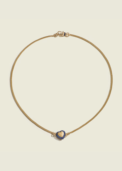 Sapphire Chubby Love Necklace