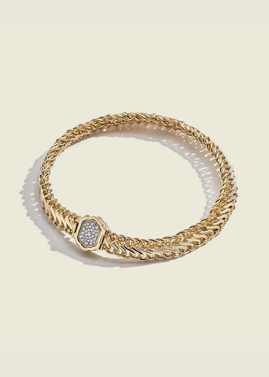 Diamond and Gold Snakelet Bracelet