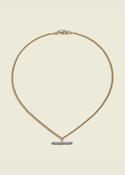 Tiny Diamond T-Bar Necklace
