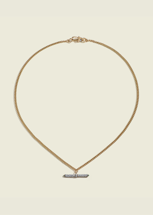 Tiny Diamond T-Bar Necklace