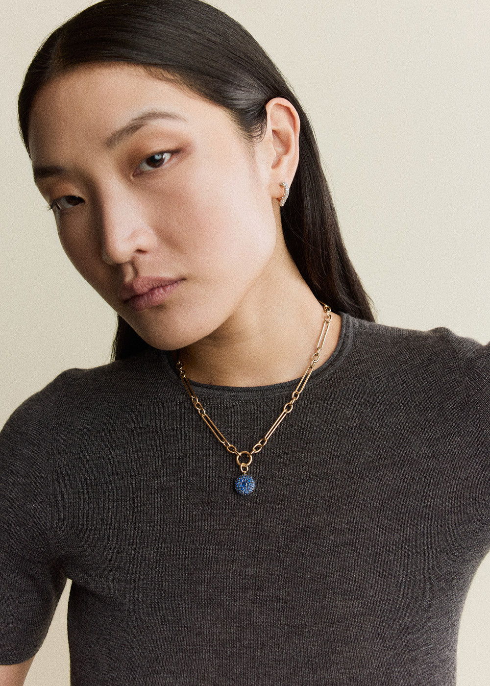 Blue Sapphire Pocket Watch Pendant