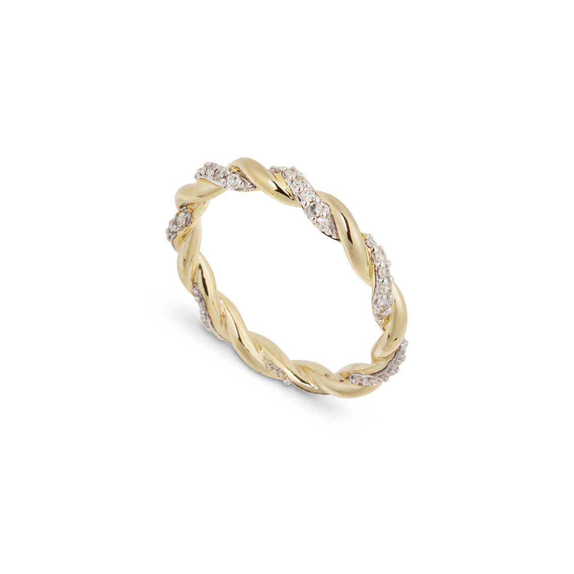 Modern Finish Twisted Rope Diamond Ring