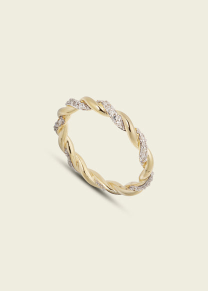 Modern Finish Twisted Rope Diamond Ring