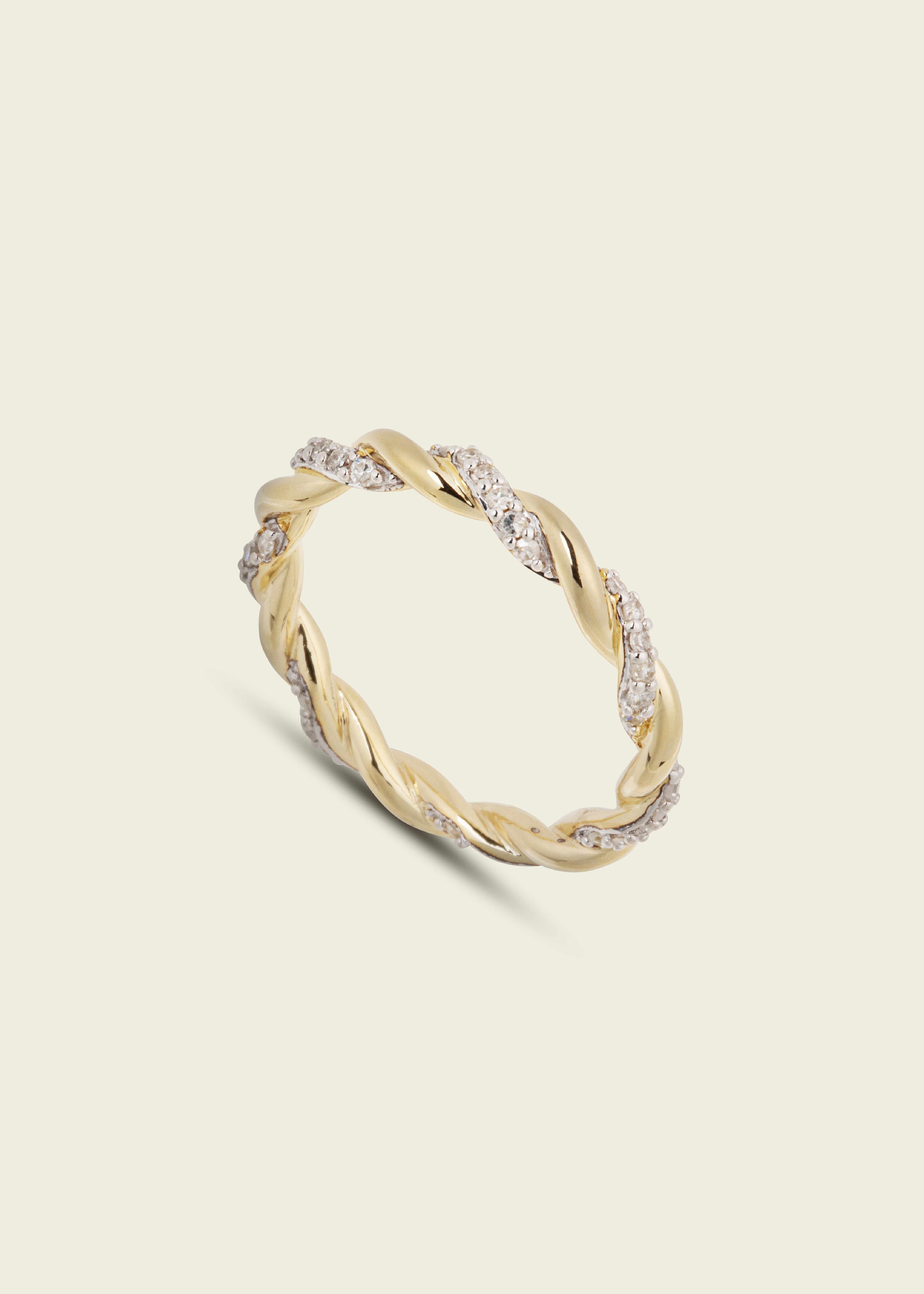 Modern Finish Twisted Rope Diamond Ring