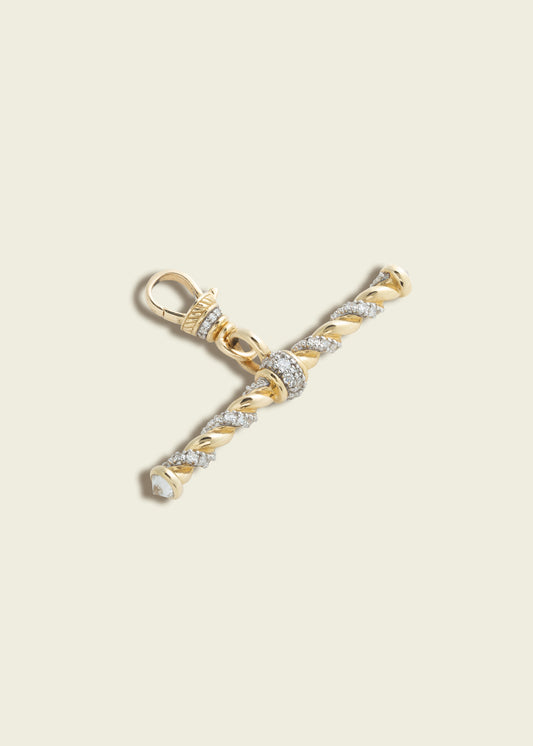 Modern Finish Twisted Rope T-Bar Clip Pendant