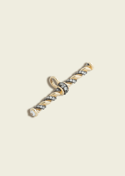 Antique Finish Twisted Rope T-Bar Pendant