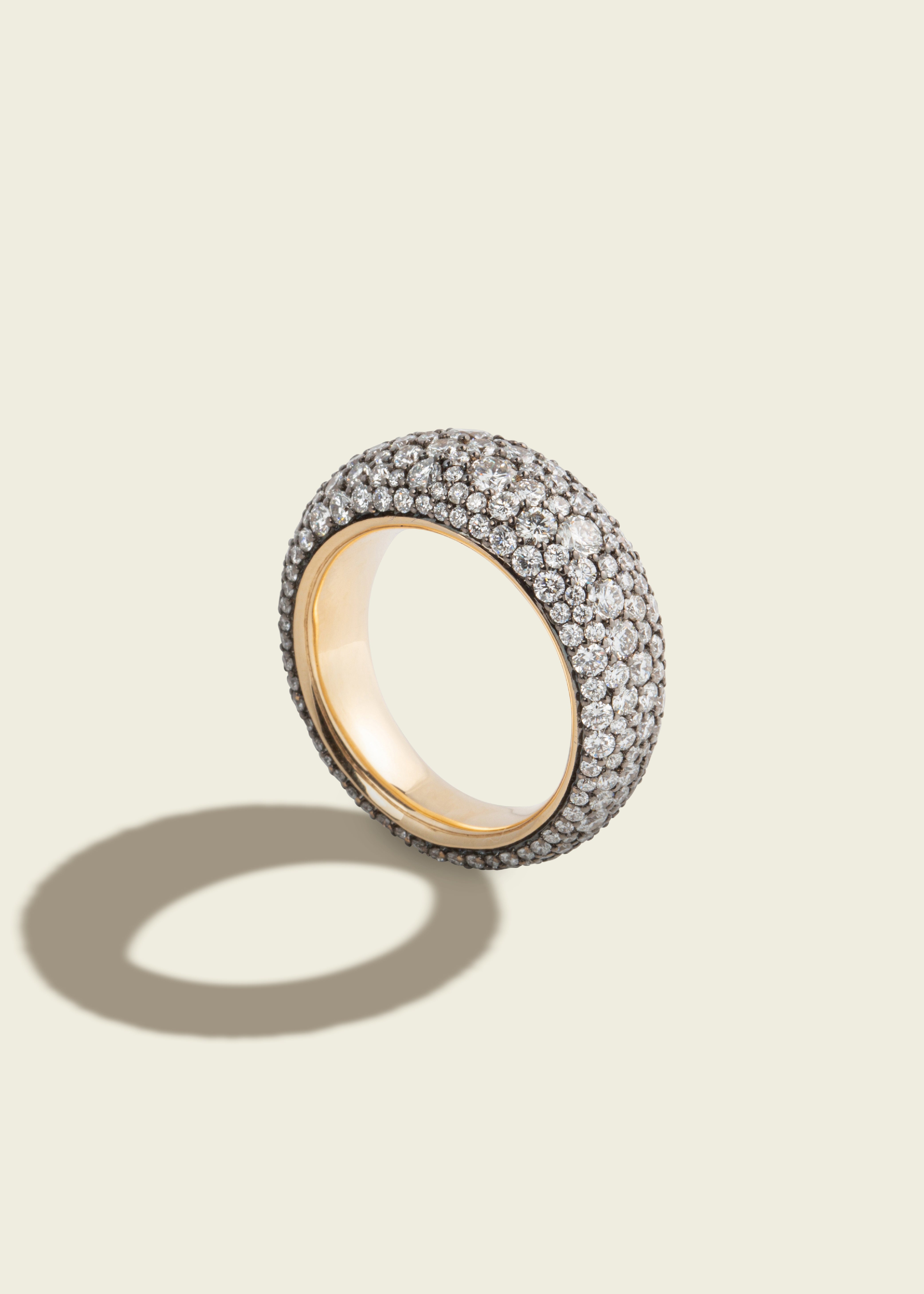 Antique Finish Diamond Bombé Ring