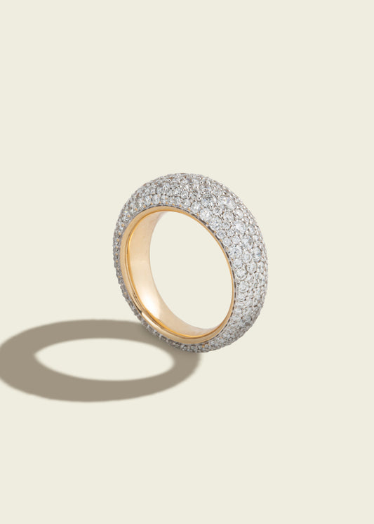 Modern Finish Diamond Bombé Ring