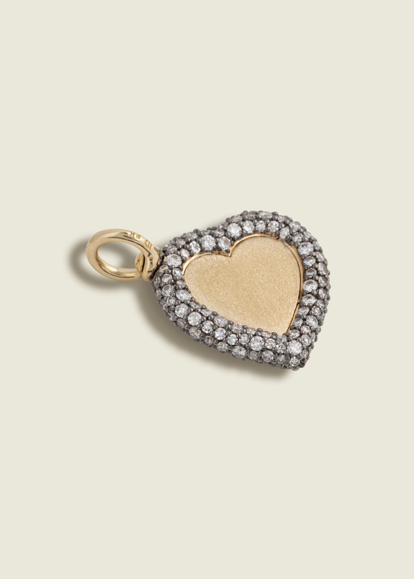 Antique Finish Diamond Chubby Heart Pendant