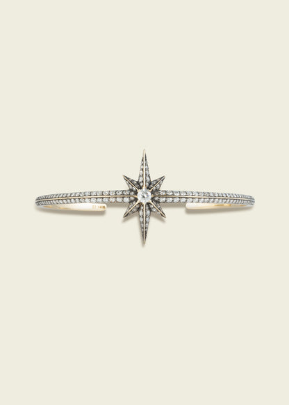 Antique Finish Victorian Star Diamond Bangle