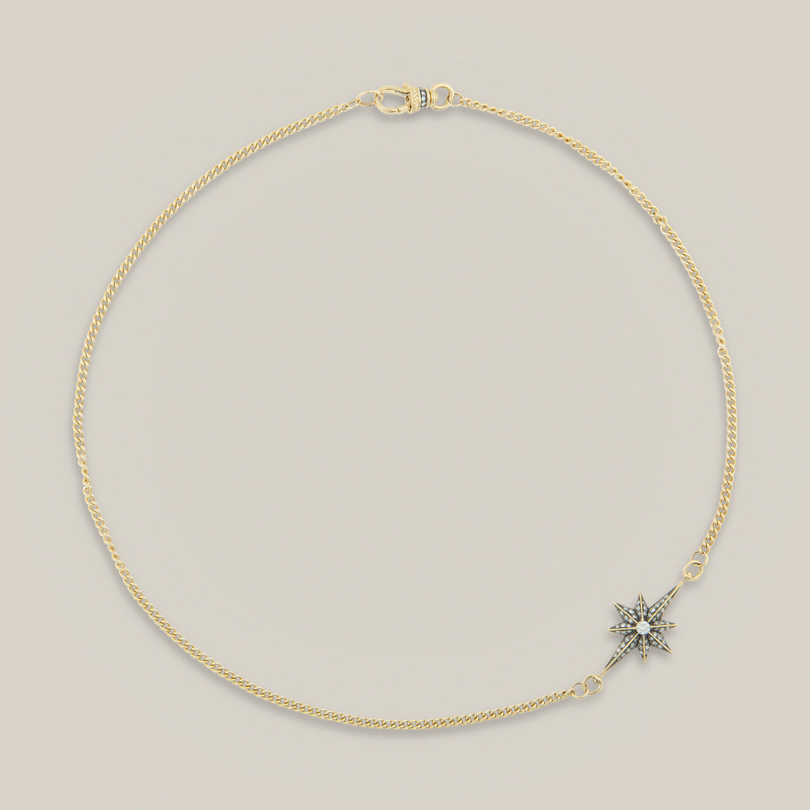 Victorian Star East West Mini Diamond Necklace