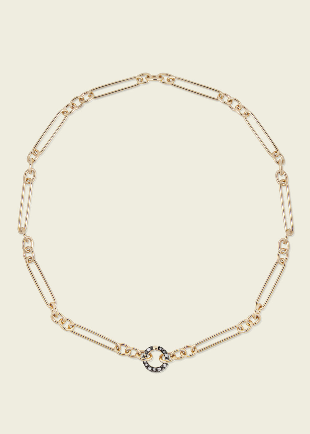 Trombone Link Chain Gold Necklace. Victorian Watch Chain Necklace