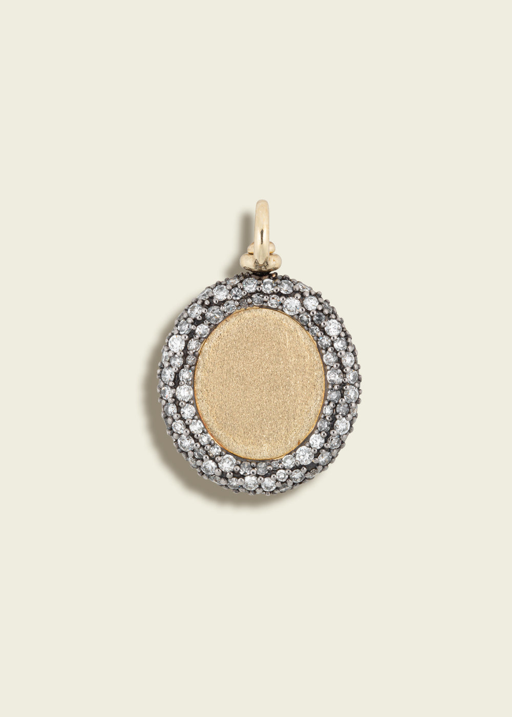 Antique Finish Victorian Set Diamond Portrait Pendant