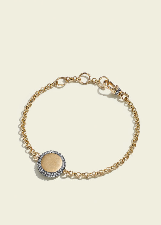 Antique Finish Diamond Pocket Watch Bracelet