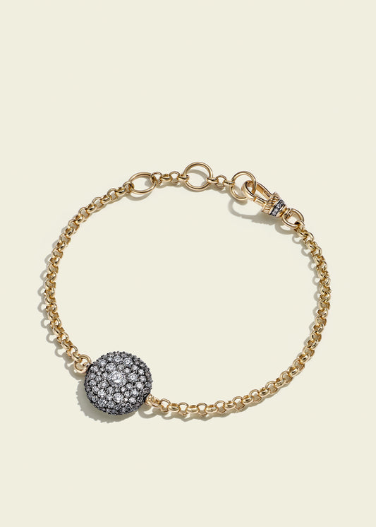 Antique Finish Diamond Pocket Watch Bracelet