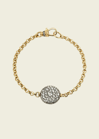 Antique Finish Diamond Pocket Watch Bracelet