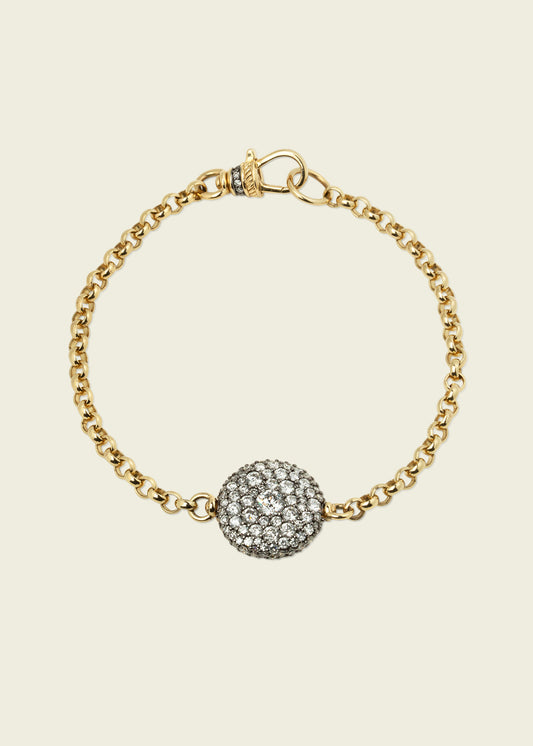Antique Finish Diamond Pocket Watch Bracelet