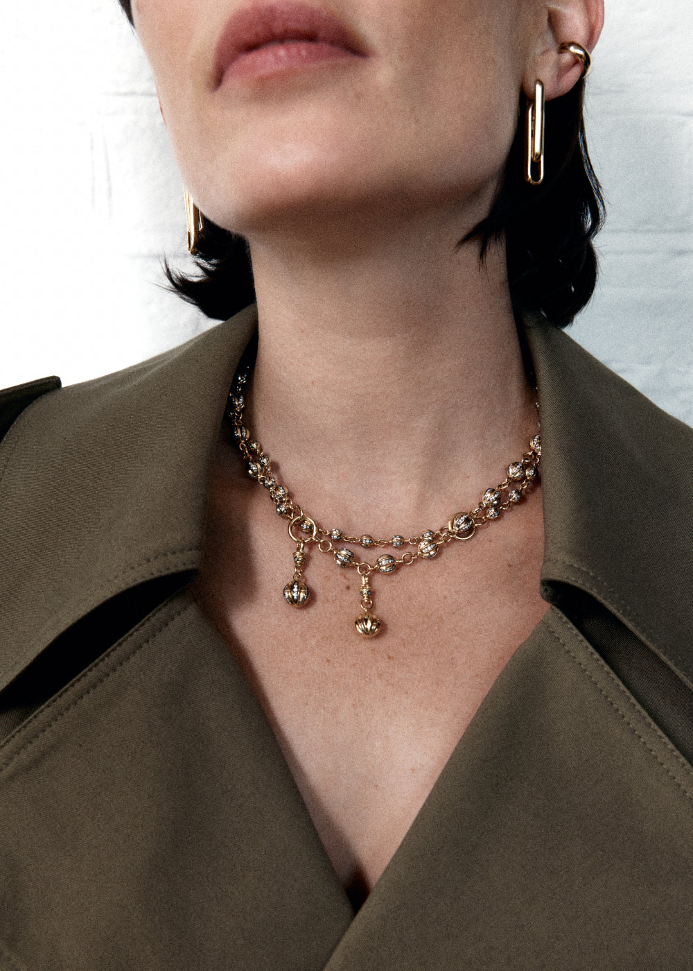 Baby Diamond Ball Breaker Necklace