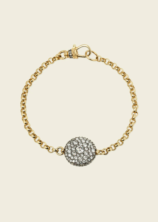 Antique Finish Diamond Pocket Watch Bracelet