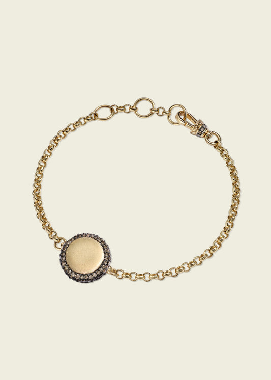 Antique Finish Cognac Diamond Pocket Watch Bracelet