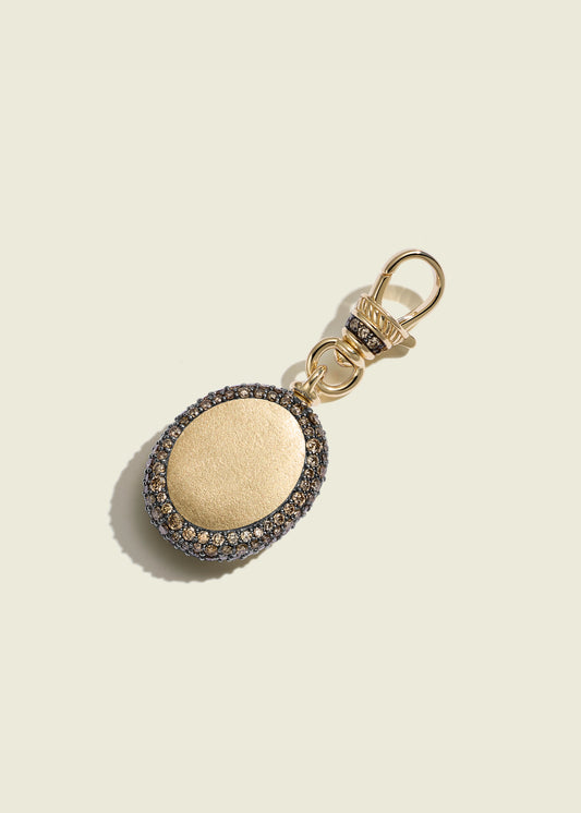 Cognac Diamond Oval Pocket Watch Pendant
