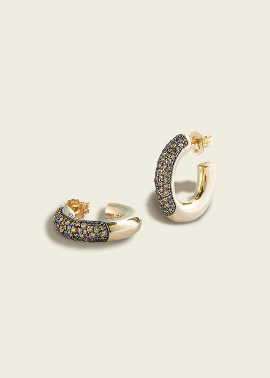 Cognac Diamond Chubby Hoops