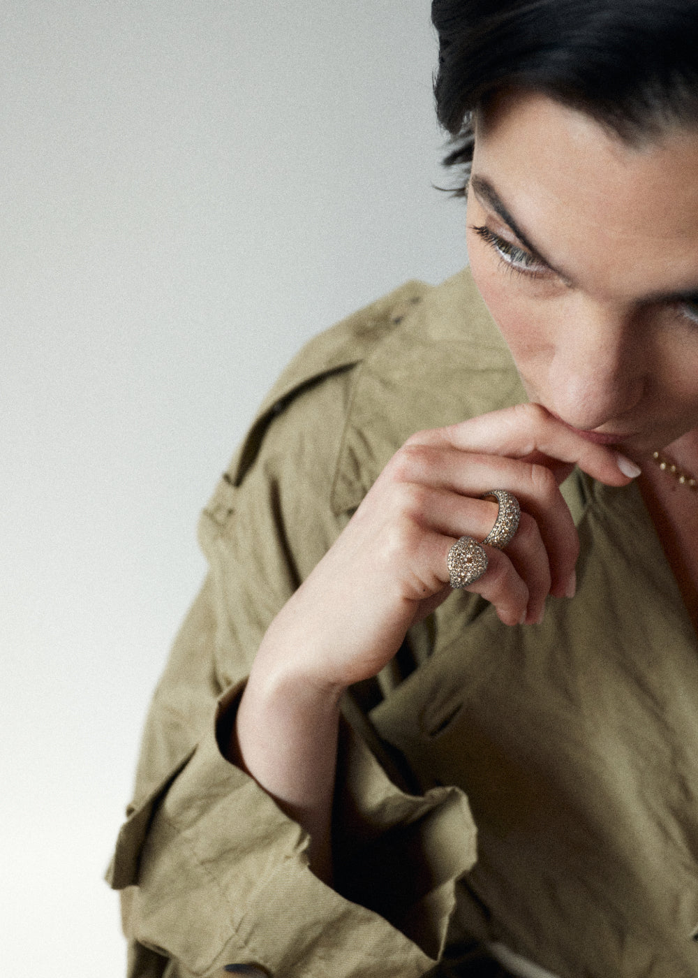 Cognac Diamond Signet Ring