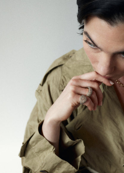 Cognac Diamond Signet Ring