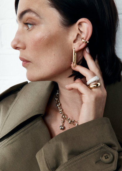 Modern Finish Diamond Bombé Ring
